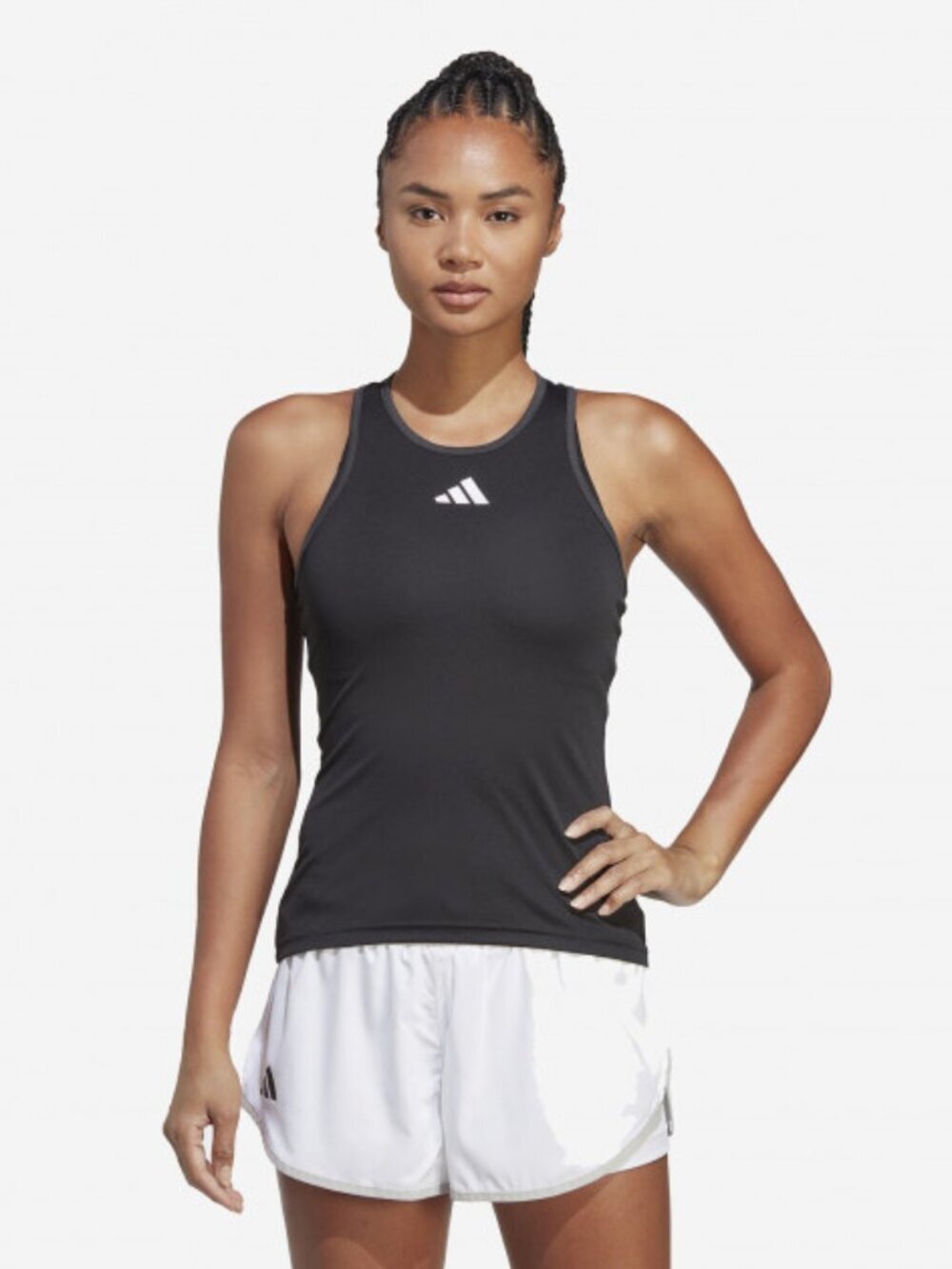 Adidas Club Women's Size XL Fitted Running Tank Racerback #HZ4281 Black